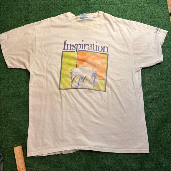 Hanes Men's Cream and White T-shirt - Picture 1 of 7